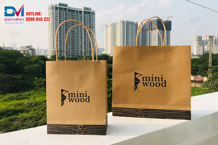 Bộ túi giấy Mini Wood- In Đại Minh sản xuất