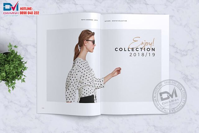 Mẫu in catalogue A5 nhỏ gọn 20 trang đẹp về thời trang COLLECTION 2018/19