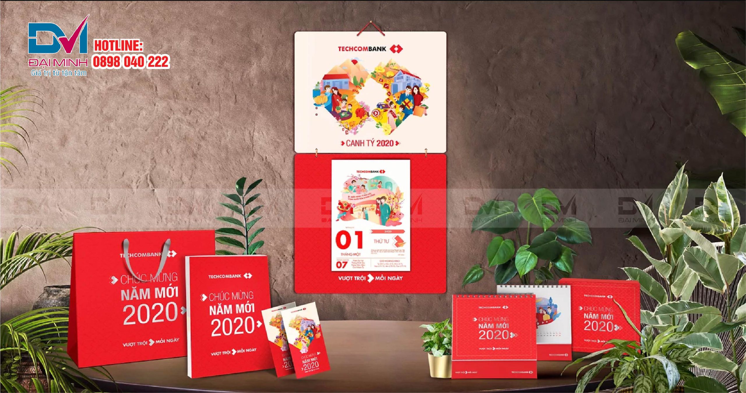 Lịch Bloc Techcombank in theo yêu cầu