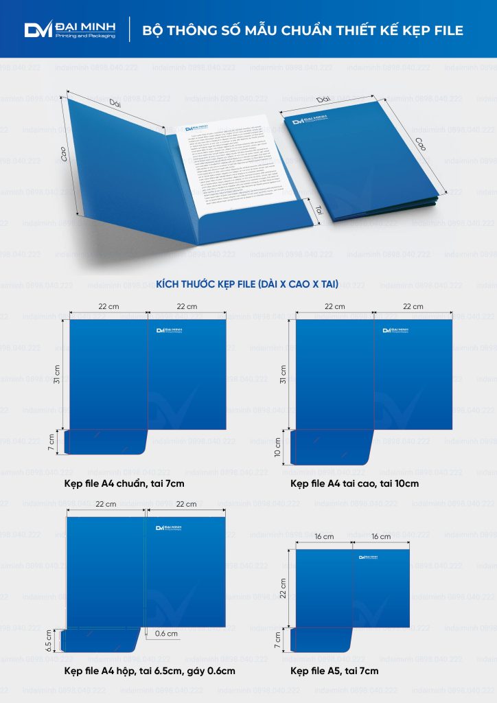 Kích thước Kẹp File cơ bản