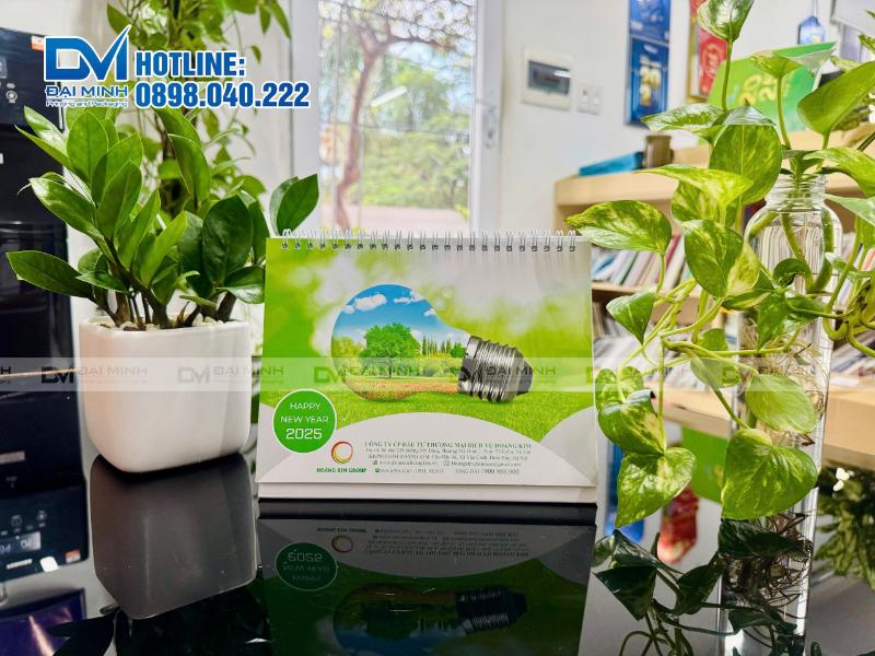In lịch để bàn cho công ty Hoàng Kim
