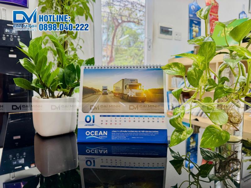 In Dại Minh sản xuất lịch để bàn cho công ty OCEAN