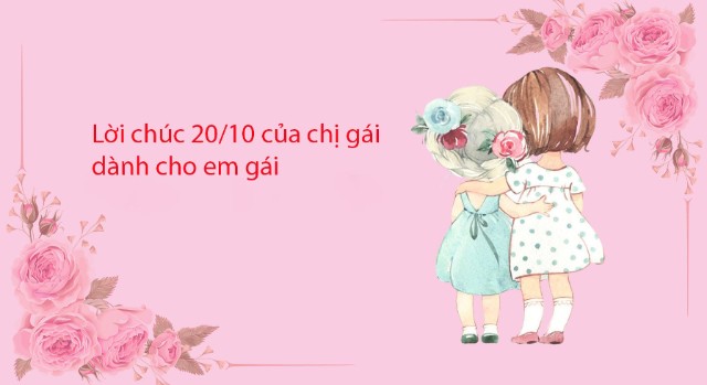 Thiệp chúc mừng 20/10 tặng chị/em gái