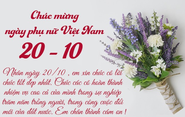 Thiệp chúc mừng 20/10 tặng cô giáo