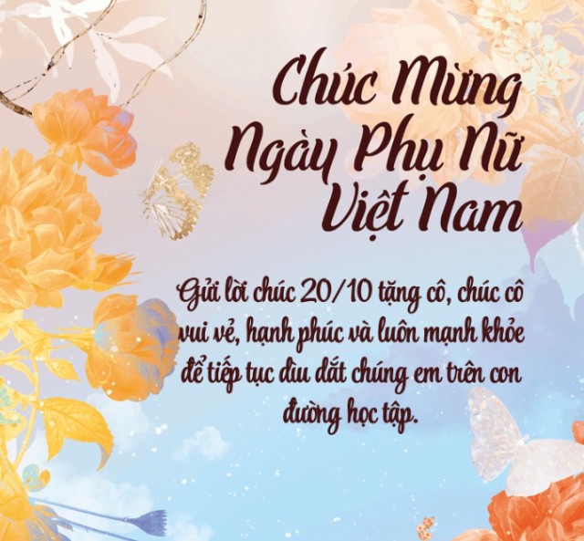 Thiệp chúc mừng 20/10 tặng cô giáo