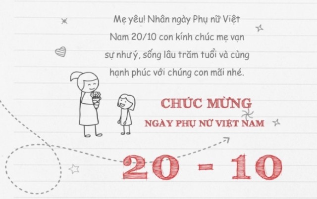 Thiệp chúc mừng 20-10 tặng mẹ