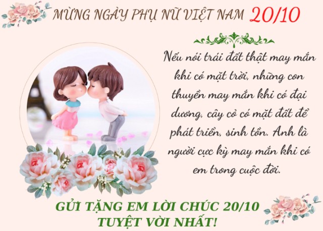 Thiệp chúc mừng 20/10 tặng vợ