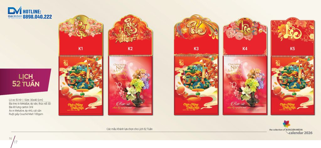 Lịch 52 tuần phôi sẵn 2026