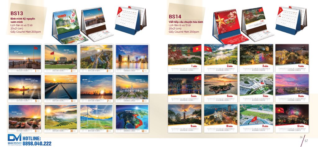 Lịch để bàn phôi sẵn 2026 - BS13 - Bình minh kỷ nguyên vươn mình