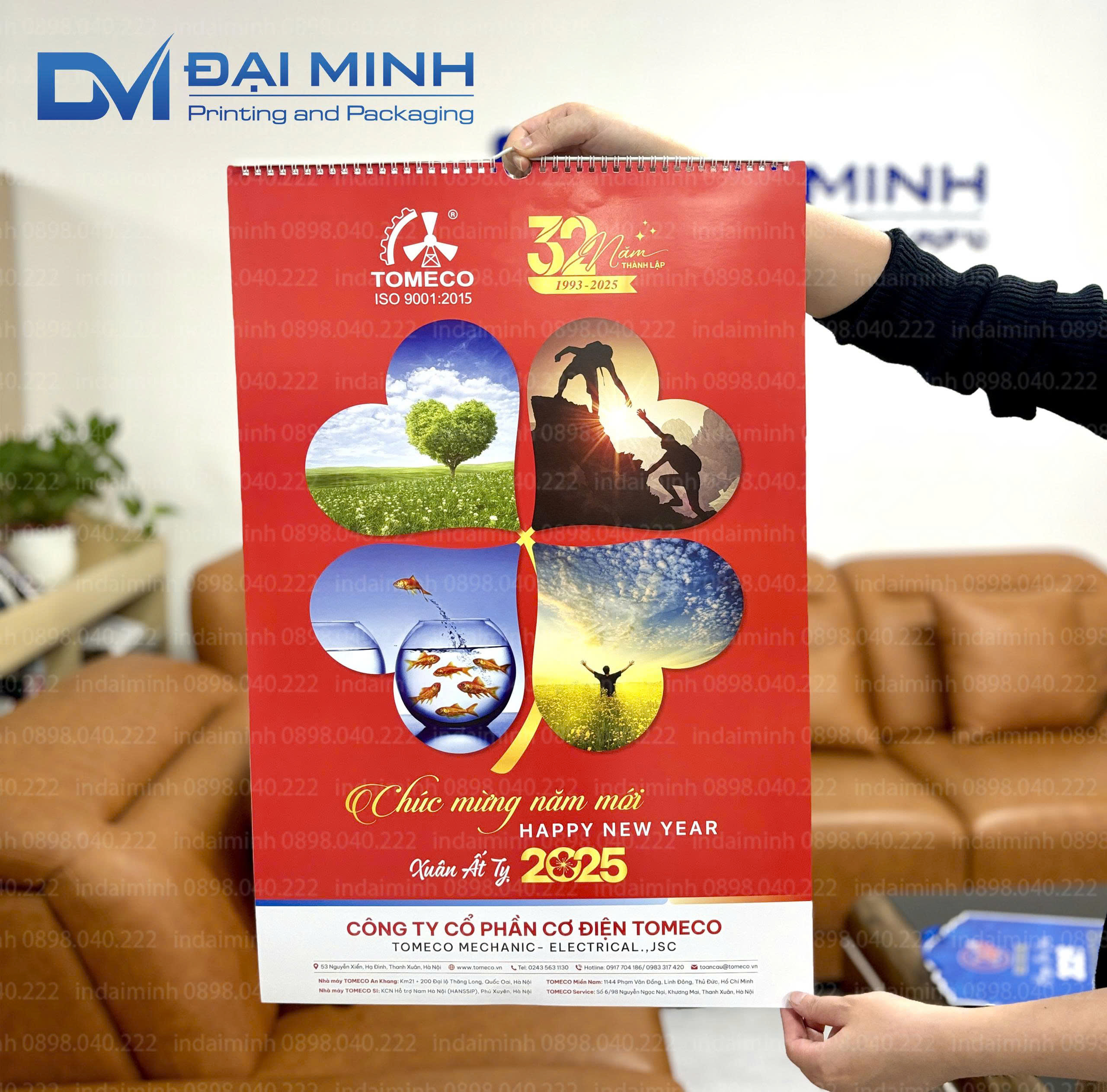 Lịch treo tường Tomeco - Đại Minh thiết kế và sản xuất