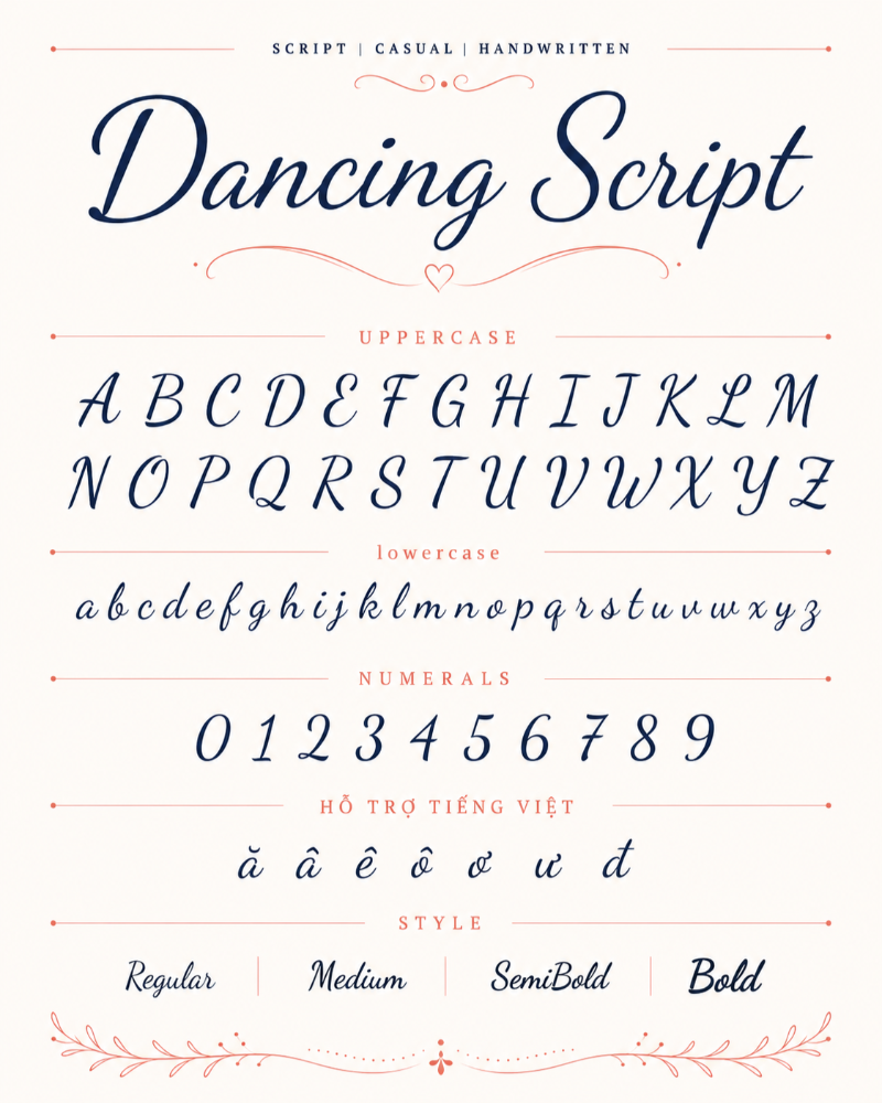 Font chữ Dancing Script