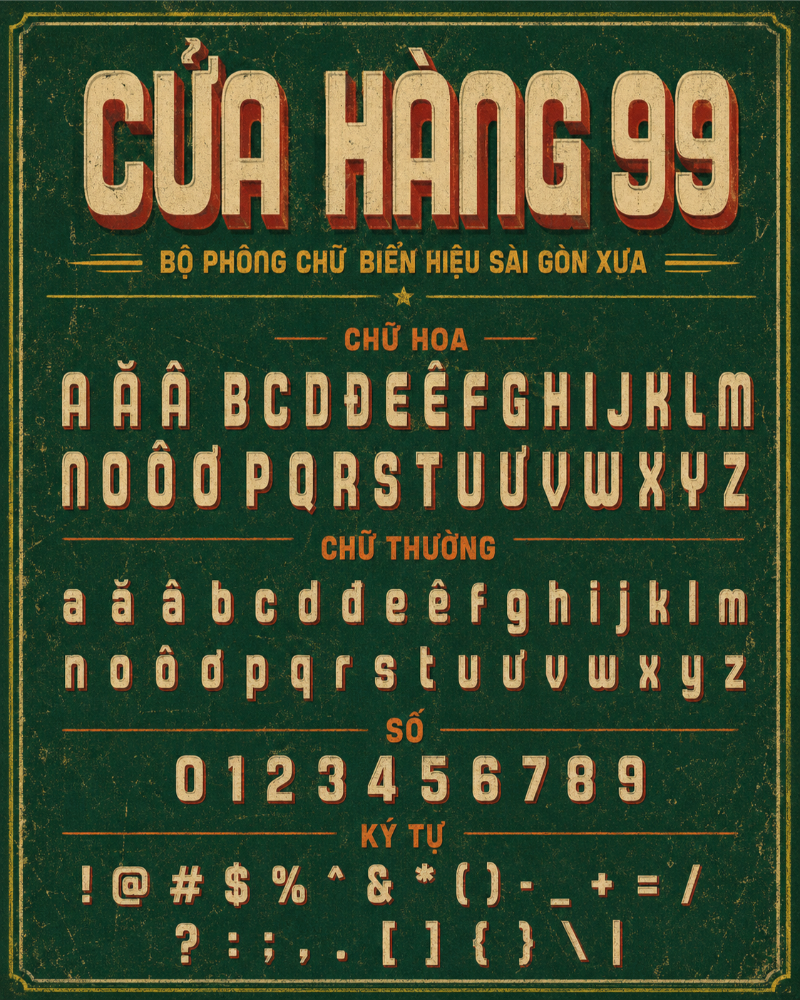 Font Cửa Hàng 99