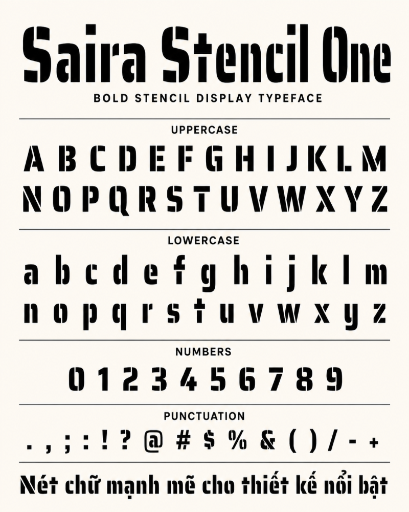 Font chữ Saira Stencil One
