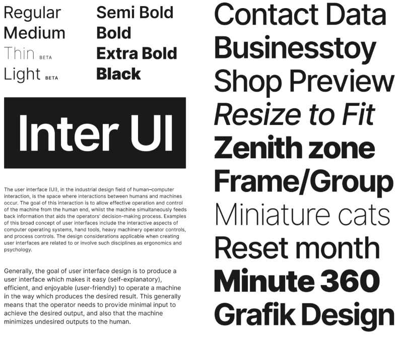 Giới thiệu Font Inter