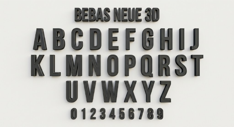 Font chữ Bebas Neue 3D
