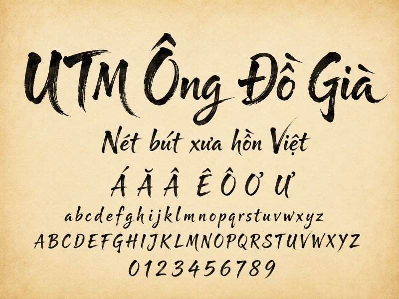 Font UTM Ông Đồ Già