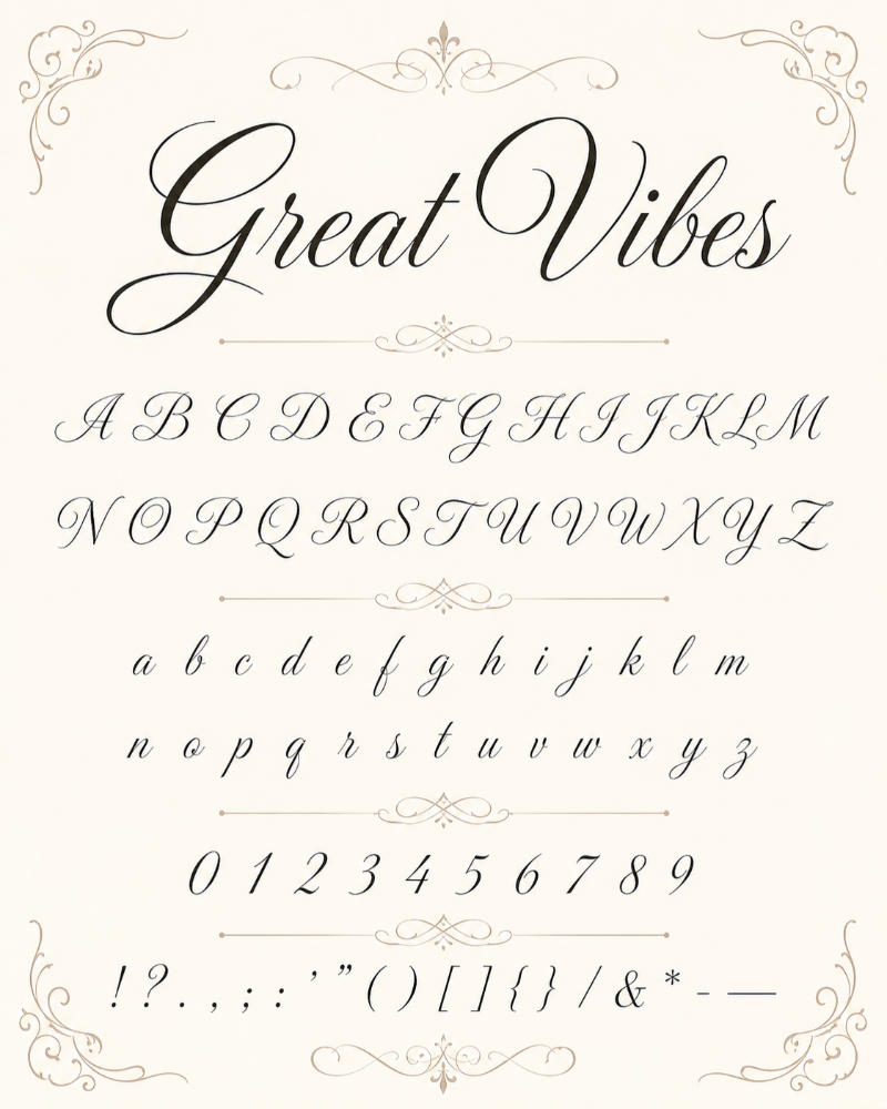 Font chữ Great Vibes