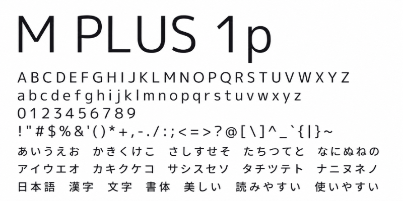 Font chữ M PLUS 1p