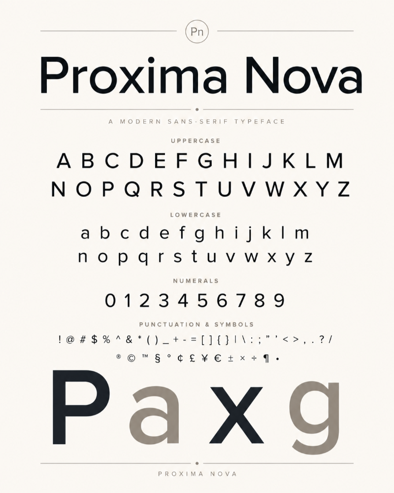 Font chữ Proxima Nova