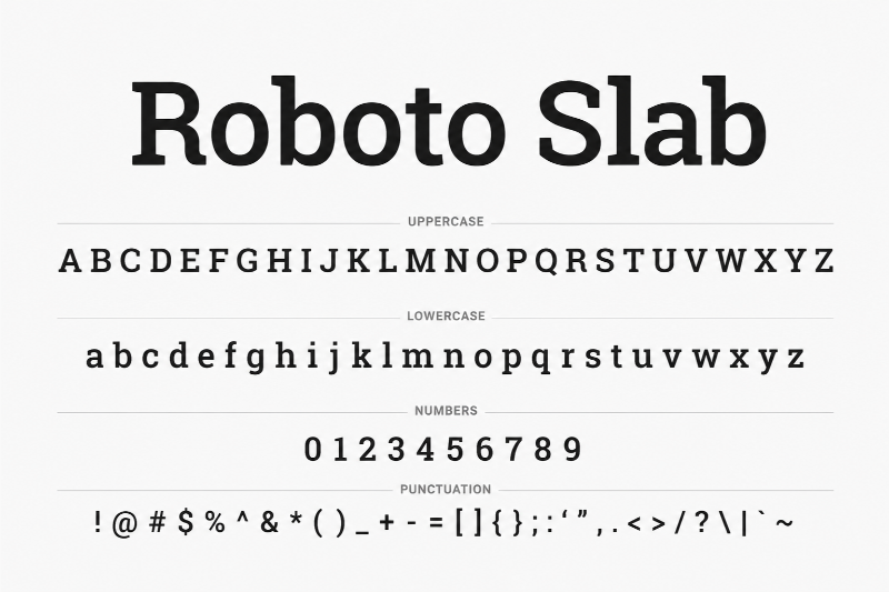 Font chữ Roboto Slab