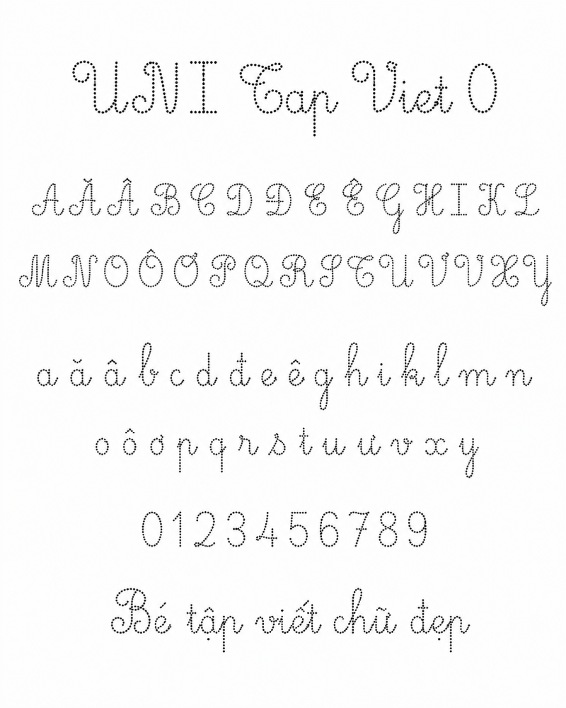 Font chữ UNI Tap Viet 0
