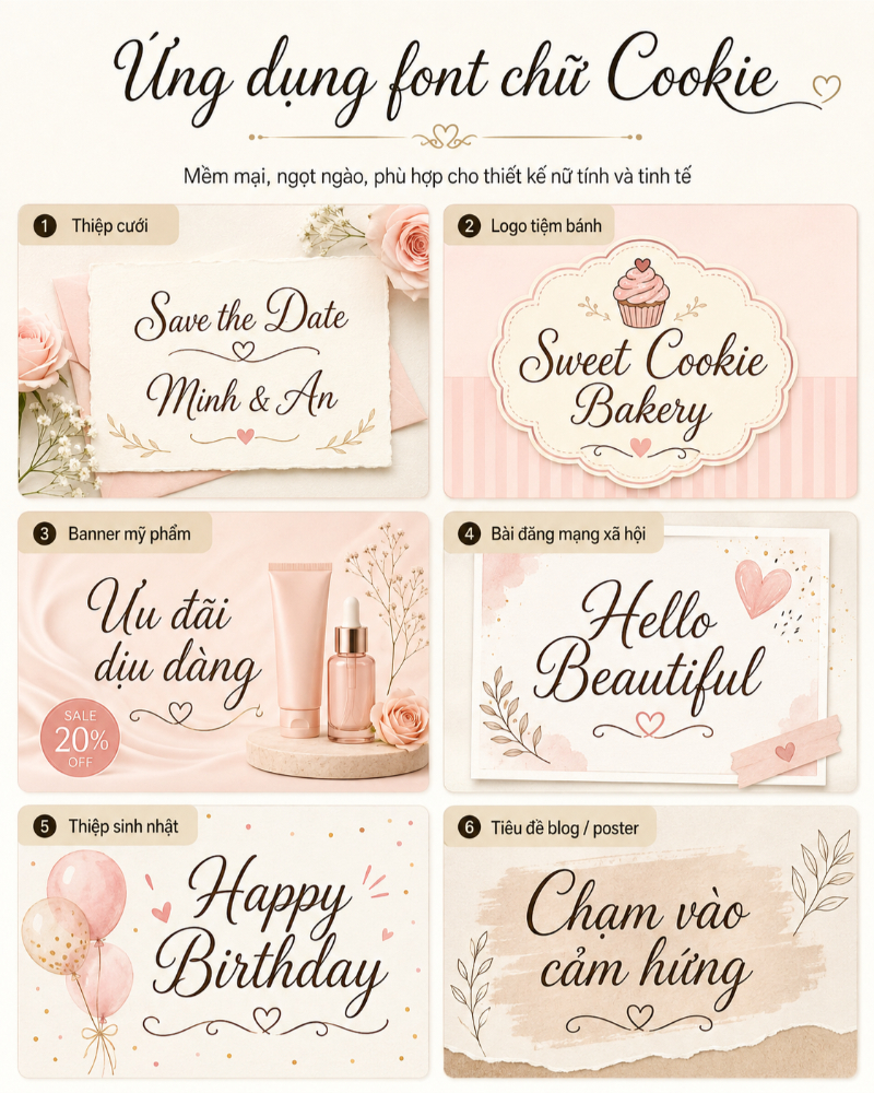 Ứng dụng Font Cookie trong thiết kế