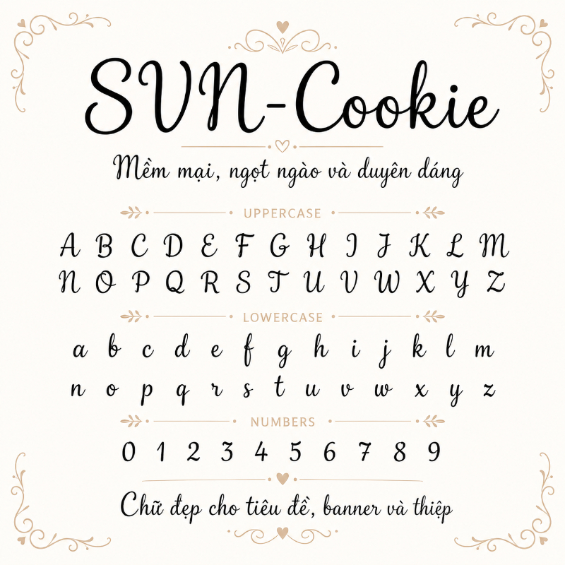Demo Font SVN-Cookie việt hóa