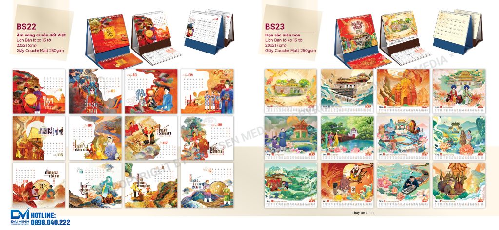 Lịch để bàn phôi sẵn 2027 - BS22 - Âm vang di sản Đất Việt