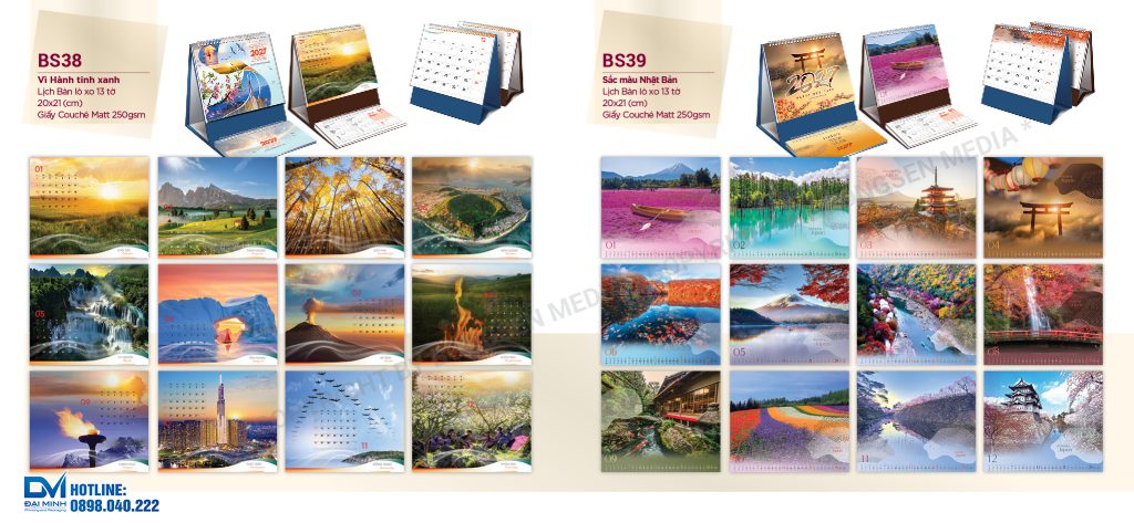 Lịch để bàn phôi sẵn 2027 - BS38 - Vì hành tinh xanh