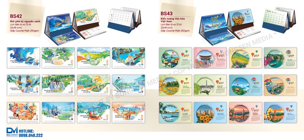 Lịch để bàn phôi sẵn 2027 - BS42 - Bứt phá kỷ nguyên xanh