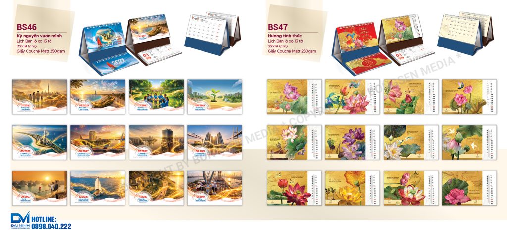 Lịch để bàn phôi sẵn 2027 - BS46 - Kỷ nguyên vươn mình