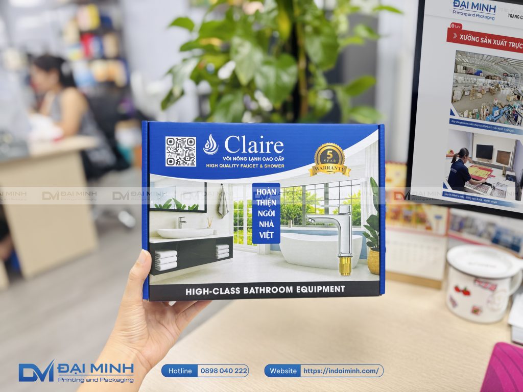 Hộp sóng bồi đựng thiết bị vệ sinh Claire